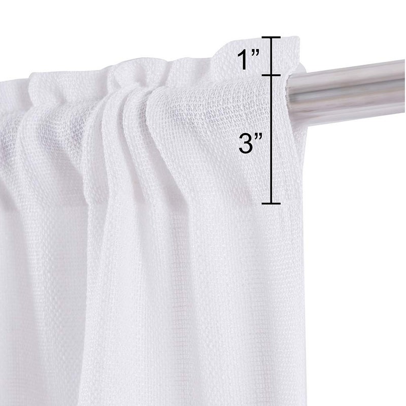 Valea Home Soft Burlap Natural Rod Pocket Window Curtain Panels for Living Room, 37 inches x 63 inches, 1 Panel, White - Image 3